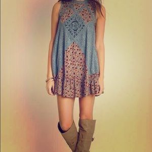 Floral/chambray tunic/dress